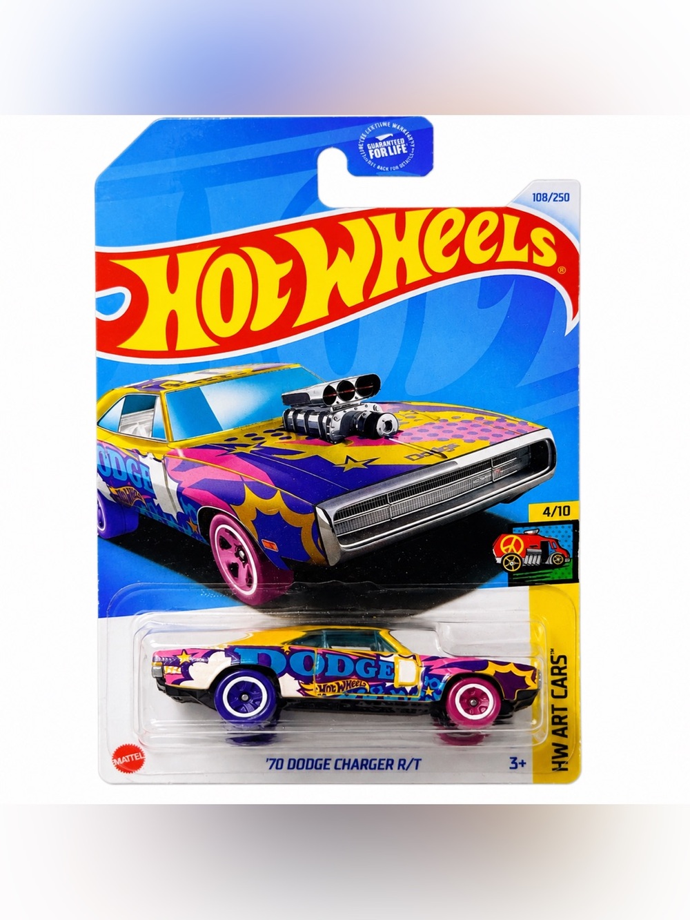 Hot Wheels ’70 Dodge Charger‎ R/T HW Art Cars 4/10 108/250 New Sealed